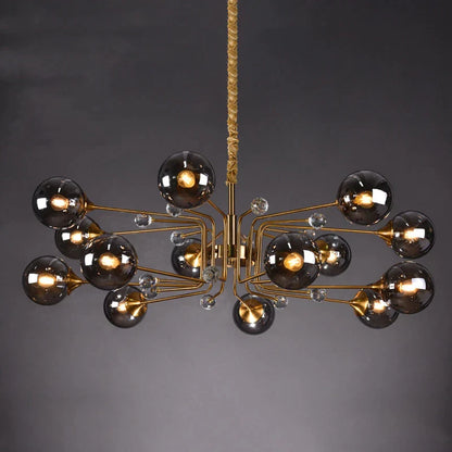 DecorBites™ Glass Bubble Chandelier: Luxury LED Glass Ball Suspension Lamp for Living Room, Bedroom, and Shop