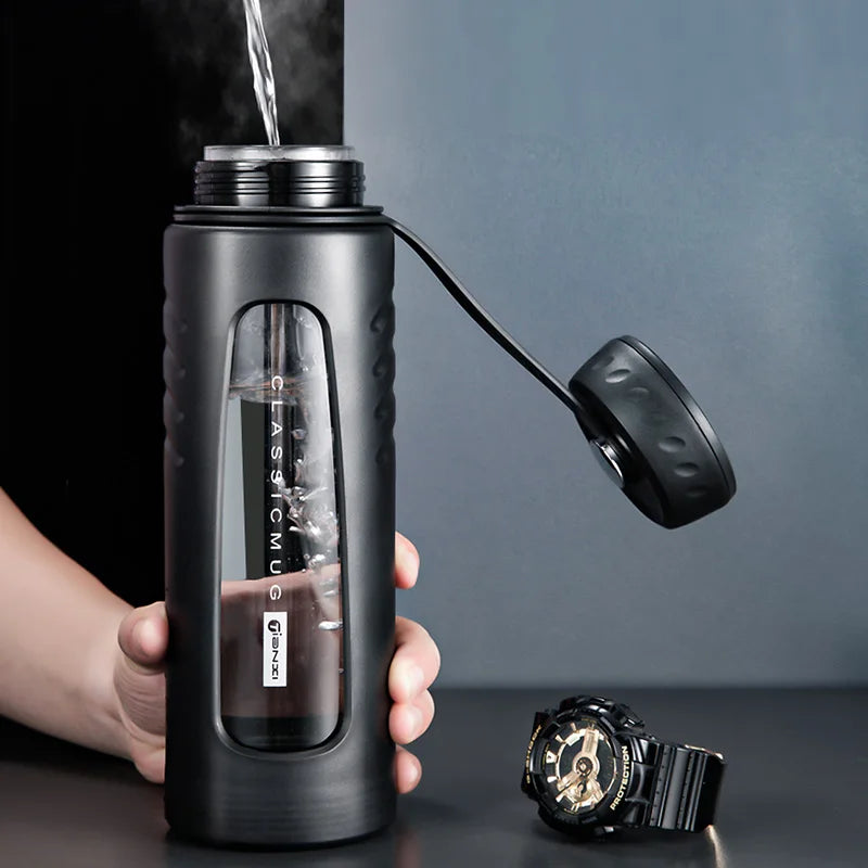 Vaso de agua de vidrio aislante de doble capa DecorBites™ | Taza de té resistente al calor de gran capacidad