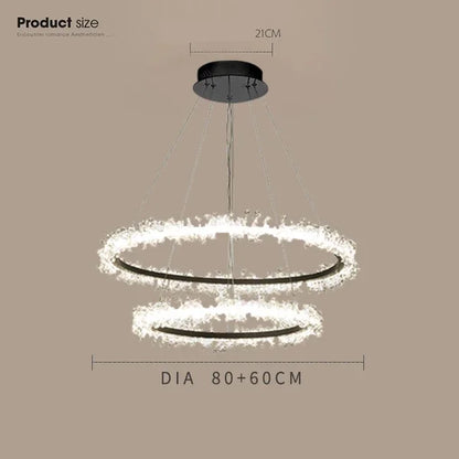 DecorBites™ Gold Crystal Ring Chandelier for Living Room and Restaurant Décor