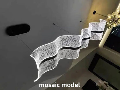 ثريا LED مُعلقة بشريط أكريليك من DecorBites™ - مصباح مُعلق لغرفة الطعام بتصميم مُصمم