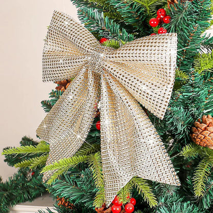 DecorBites™ Diamond Bow Pendant x2 Holiday Tree Decoration Shimmering Sparkling Ornament