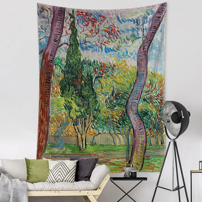 Decobites Van Gogh Inspired Landscape Tapestry Wall Hanging for Witchcraft Aesthetics Room Decor