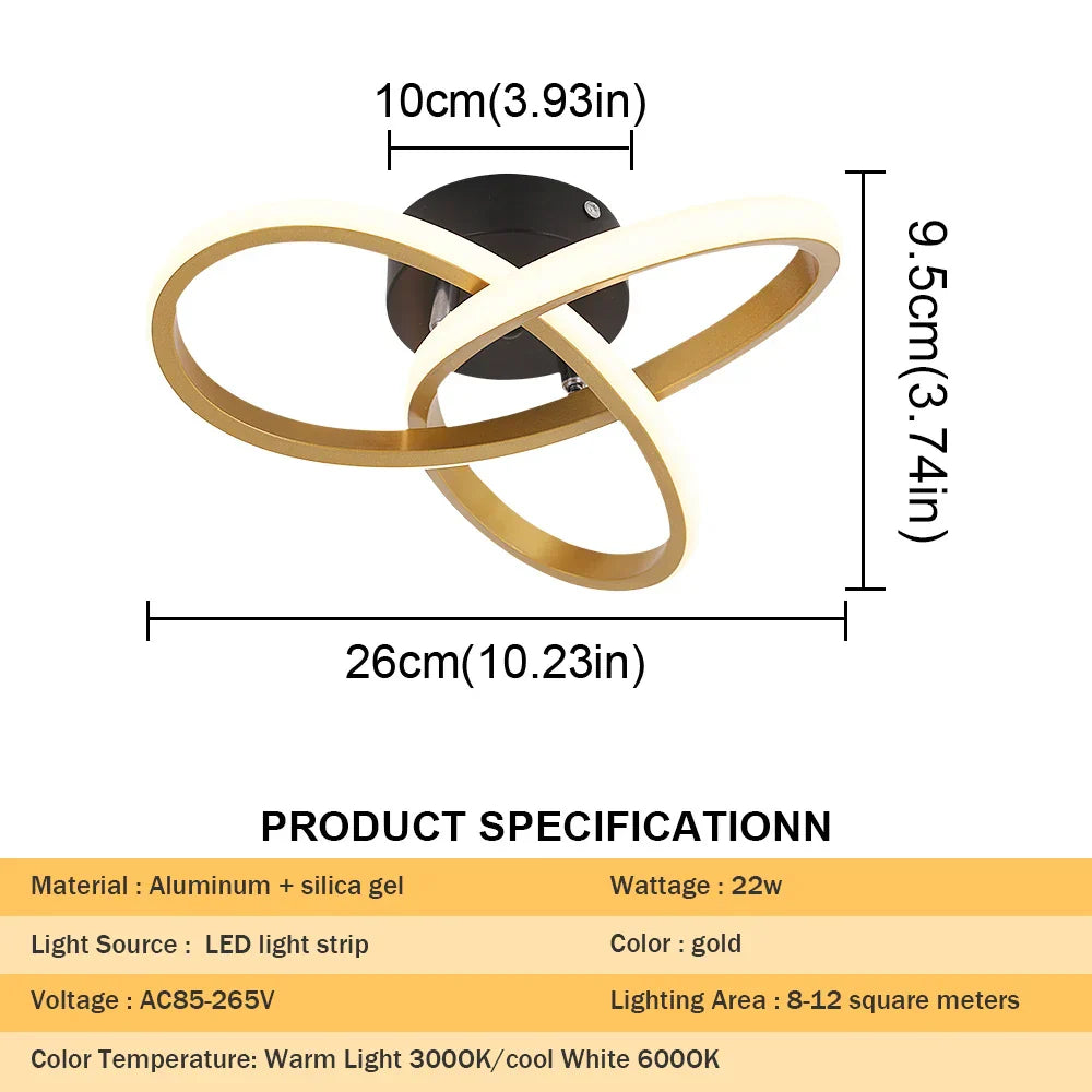 ثريا LED أكريليكية من DecorBites™ مزودة بمصباح سقف بسيط للديكور الحديث