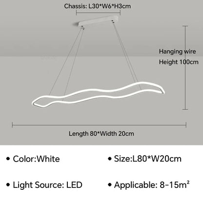 DecorBites™ LED Pendant Light: Modern Aluminum Line Shapes Chandelier