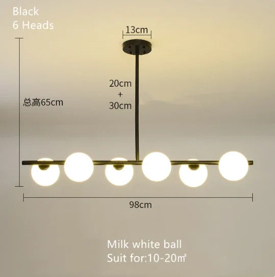 Lámpara colgante LED de bola de vidrio dorado Decorbites™ para iluminación de cocina y comedor