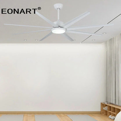 DecorBites™ 66" DC Ceiling Fan with Remote Control, Modern Aluminum 8-Blade LED Light