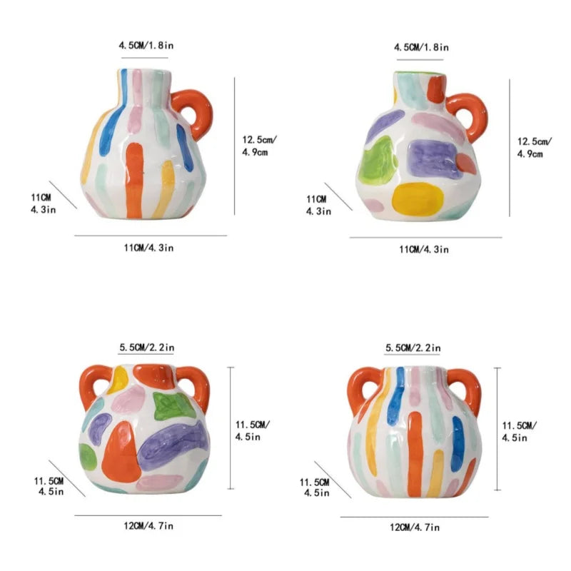 DecorBites™ Cartoon Ceramic Vase Teapot Handmade Porcelain Flowerpot Decoration Accessories