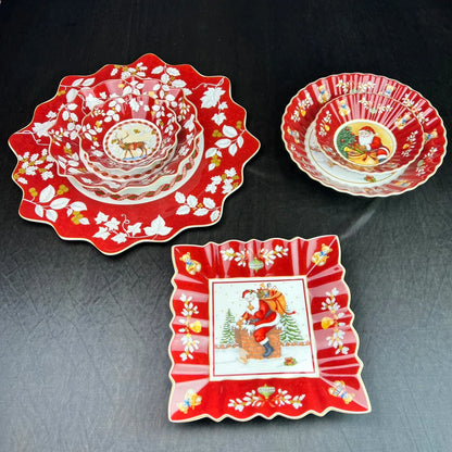 DecorBites™ Christmas Dinnerware Set: Plates, Tray, Mugs, Bowls, and Dishes