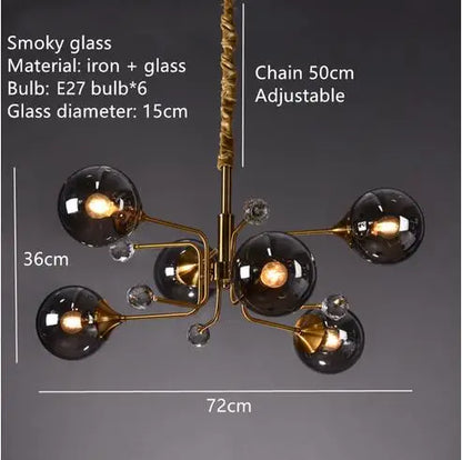 Decorbites™ Glas-Blase-Kronleuchter: Vintage-Industrial-Lampe für Wohnzimmer, Küche und Kücheninsel