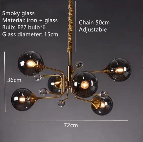 Decorbites™ Glasblasen-Kronleuchter: Vintage-Industrielle Beleuchtung für Wohnzimmer, Schlafzimmer und Küche