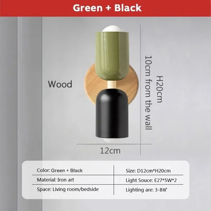 Lámpara de pared de madera con cremallera color crema DecorBites™: Diseño nórdico minimalista para iluminación de dormitorio y sala de estar