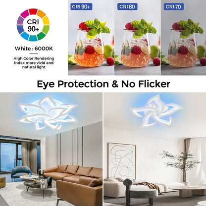 DecorBites™ Lotus LED Chandelier for Living Dining Bedroom Kitchen Art Deco Ceiling Light