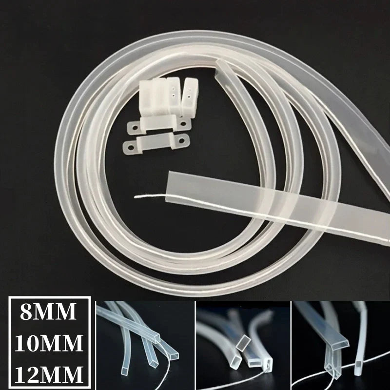 DecorBites™ 12mm LED Silicone Tube Waterproof Strip Light Channel Diffuser for Flexible Lighting