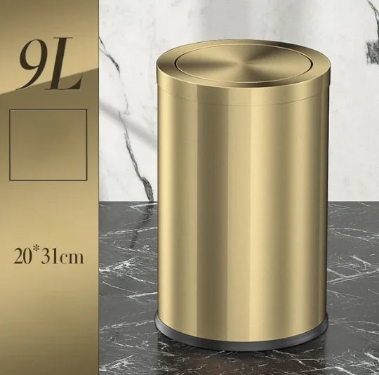 سلة مهملات ديكوربايتس™ من الفولاذ المقاوم للصدأ باللون الذهبي سعة 9 لتر