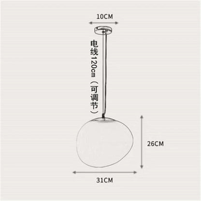 DecorBites™ Gregg Glass Pendant Light: Stylish LED Hanging Lamp for Dining Kitchen LOFT.