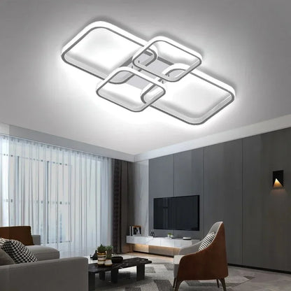 DecorBites™ LED Ceiling Light 4 Rings 78W Square for Living Room Bedroom Bar