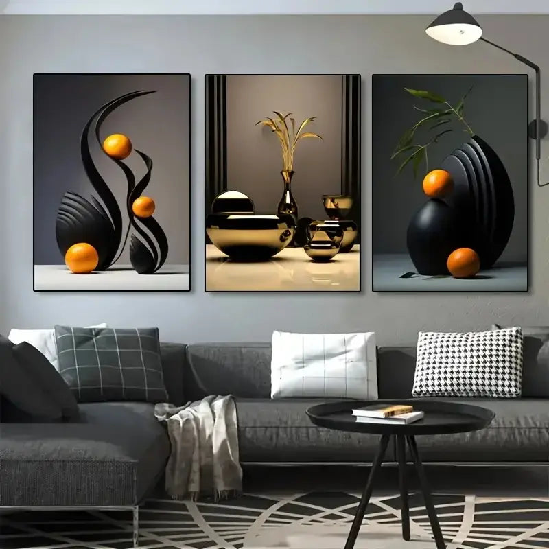 Decorbites™ Abstraktes Leinwand-Druck-Set: 3D-Skulptur-Wandkunst
