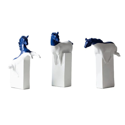 DecorBites™ Horse Statue Resin Abstract Ornament Half-length Animal Sculpture Home Decor Figurine