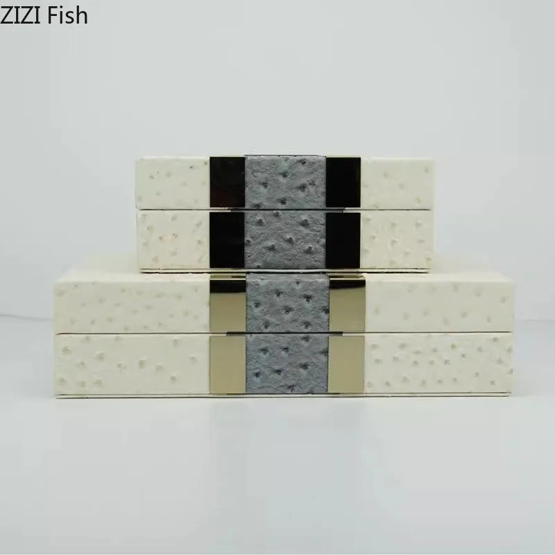 DecorBites™ Leather Jewelry Boxes Wood Cosmetic Jars Jewelry Storage Jar