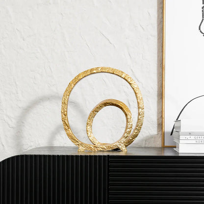 DecorBites™ Golden Circle Hollowed-out Ornaments: Home Decor Figurines