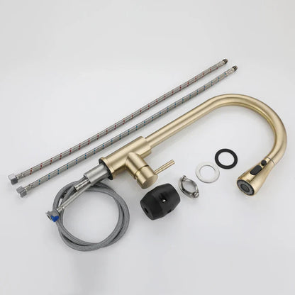 Grifo de cocina extraíble monomando DecorBites™ en oro cepillado