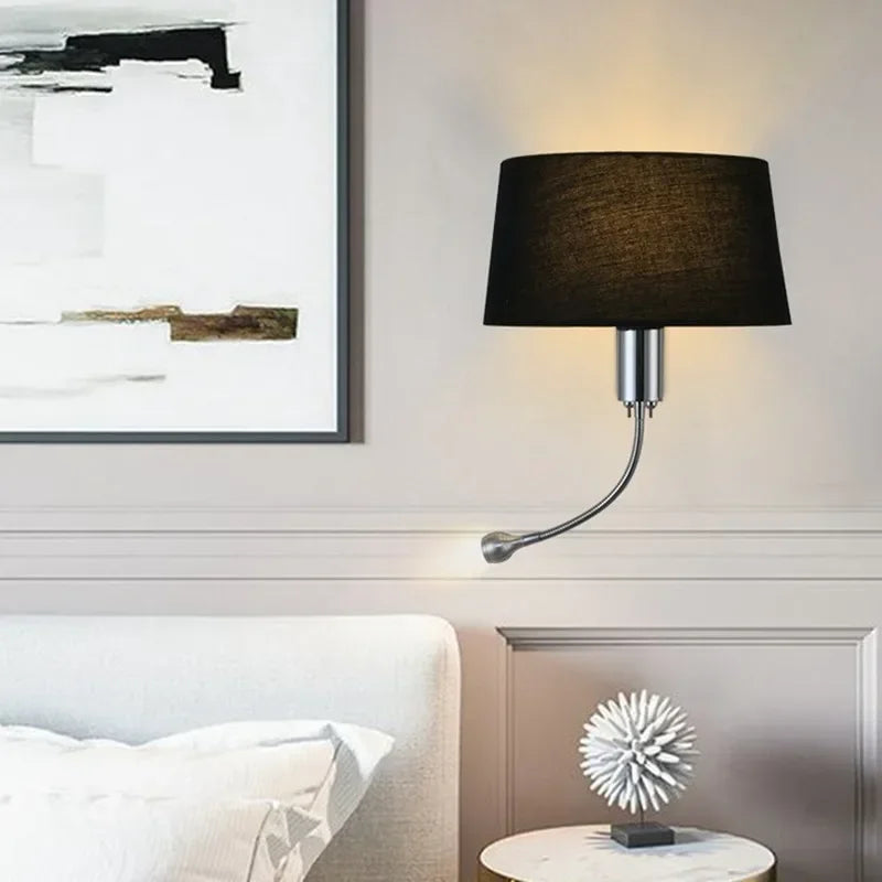 DecorBites™ Elegant Fabric Wall Lamp for Bedside Reading in Modern Nordic Style