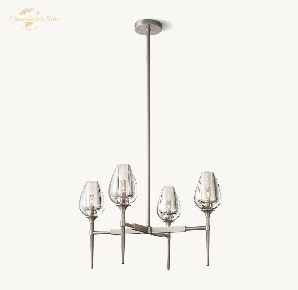 DecorBites™ Crystal Tulip Chandelier Pendant Light Living Room Dining Bedroom Luxury Glass Lighting