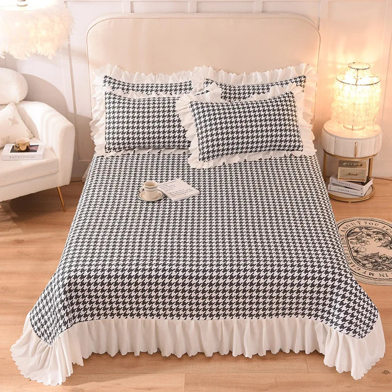 DecorBites™ Chiffon Quilted Bed Spread Set - Queen Size Cotton Bedspread Cover