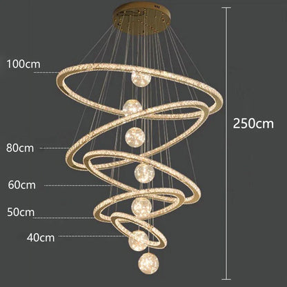 DecorBites™ Crystal Chandelier: Luxury Stair Pendant Light for Living Room, Ceiling & Indoor Lighting