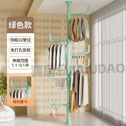 DecorBites™ Clothing Storage Hanging Rail Coat Rack for Bedroom and Living Room