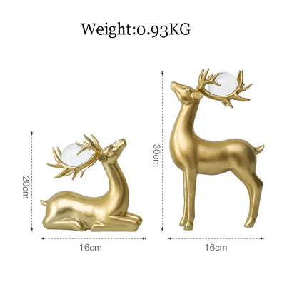 Estatua abstracta de resina dorada, hecha a mano, para decoración de sala de estar o escritorio de oficina - DecorBites™