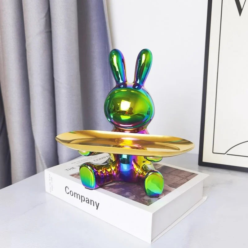 DecorBites™ Lucky Rabbit Key Tray: Stylish Home Decoration and Organizer