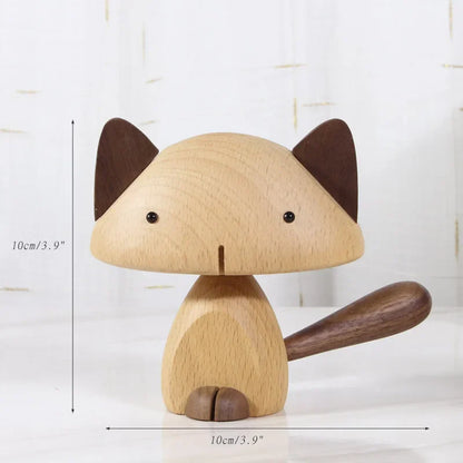 ديكور بايتس™ - تماثيل منحوتة من خشب الجوز الأسود - ديكورات غرف على الطراز الاسكندنافي - حرف يدوية وهدايا