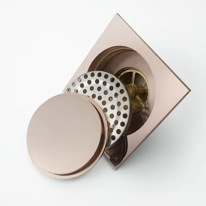 مصرف أرضية دش مربع من النحاس من DecorBites™ للمطبخ والحمام، مقاوم للحشرات والروائح