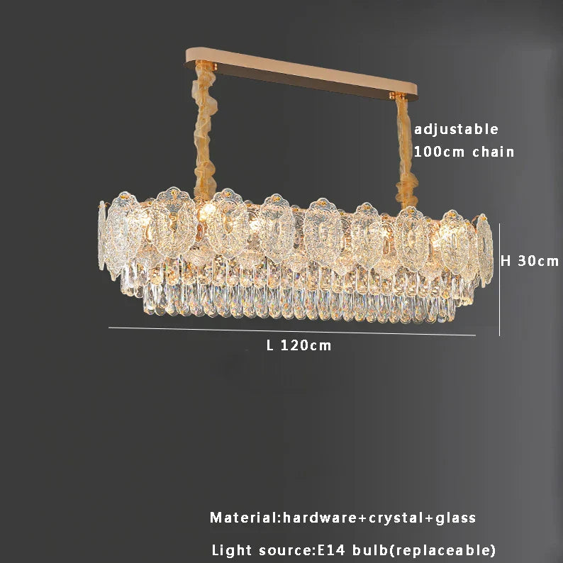 Lámpara de mesa de comedor de cristal dorado Decorbites™ | Luces de colgante de cristal redondo moderno