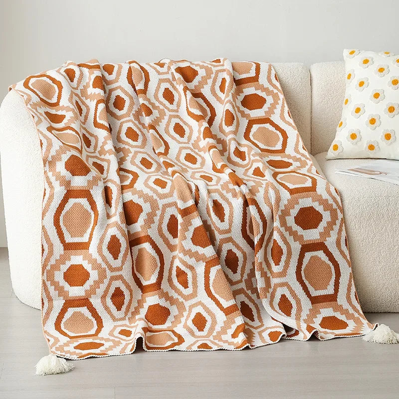 DecorBites™ Bohemian Winter Blanket: Skin-friendly, Thick & Multifunctional for Office, Travel & Home