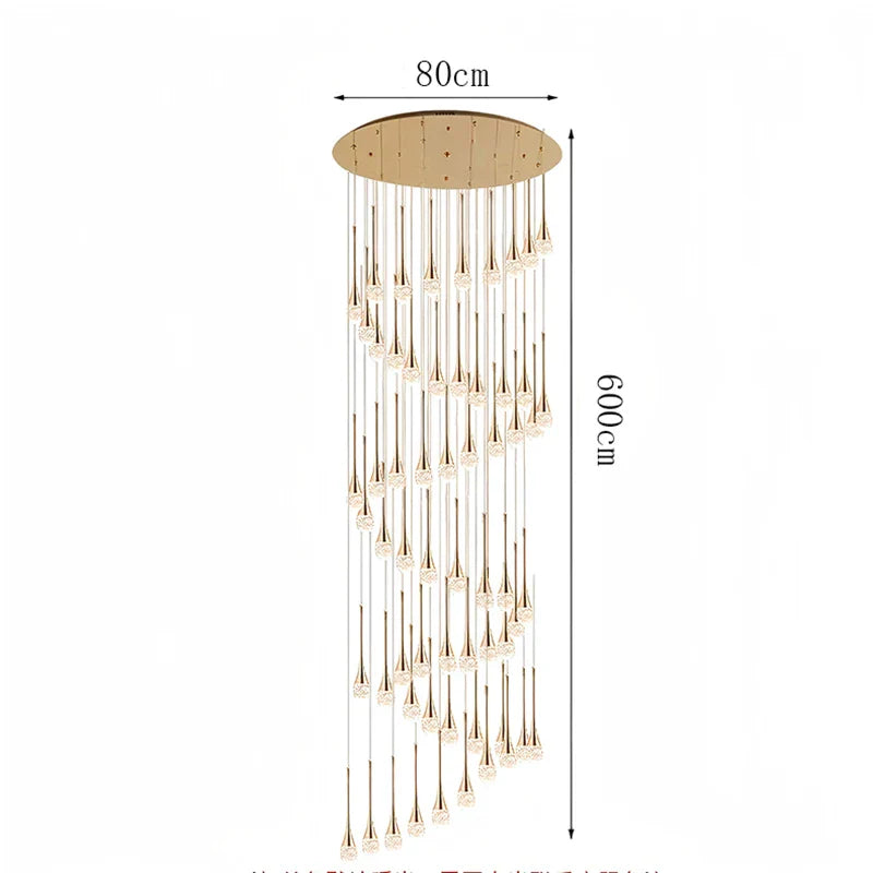 Modern Crystal Pendant Light With Adjustable Height