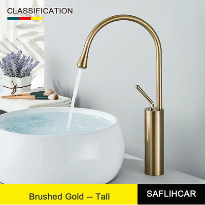 Brushed Gold Bathroom Basin Faucet