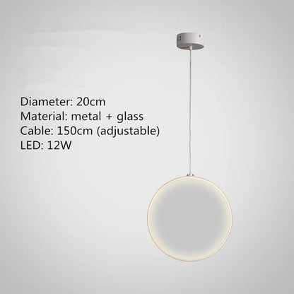 DecorBites™ LED Glass Pendant Light: Stylish Round Fixture for Hall, Living Room, Restaurant