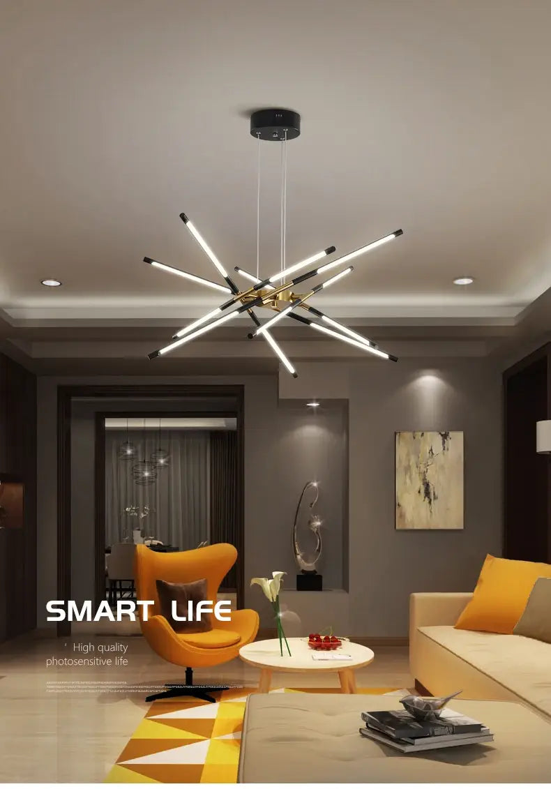 DecorBites™ Nordic Geometry LED Chandelier with Remote Control