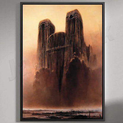 DecorBites™ Beksinski Prints: Surreal Gothic Art Poster, Psychedelic Characters, Polish Surrealism