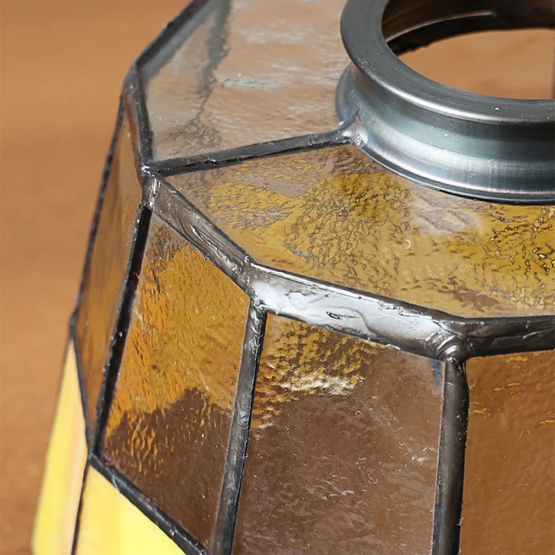 DecorBites™ Brass LED Pendant Light with Adjustable Glass & Wood Hang Lamp