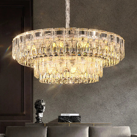 DecorBites™ Crystal Ring Chandelier: 2024 Luxury Bedroom Dining Room Lighting