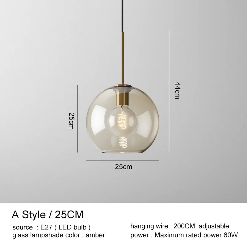 DecorBites™ Glass Pendant Lights Dining Kitchen Bar Chandelier