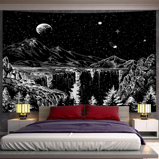 Starry Sky Tapestry Wall Hanging for Boho Room Decor by Decobites