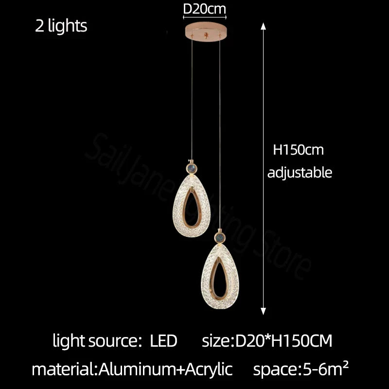 DecorBites™ Heart LED Chandelier Modern Luxury Restaurant Villa Living Room