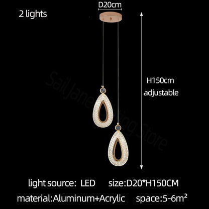 DecorBites™ Heart LED Chandelier Modern Luxury Restaurant Villa Living Room