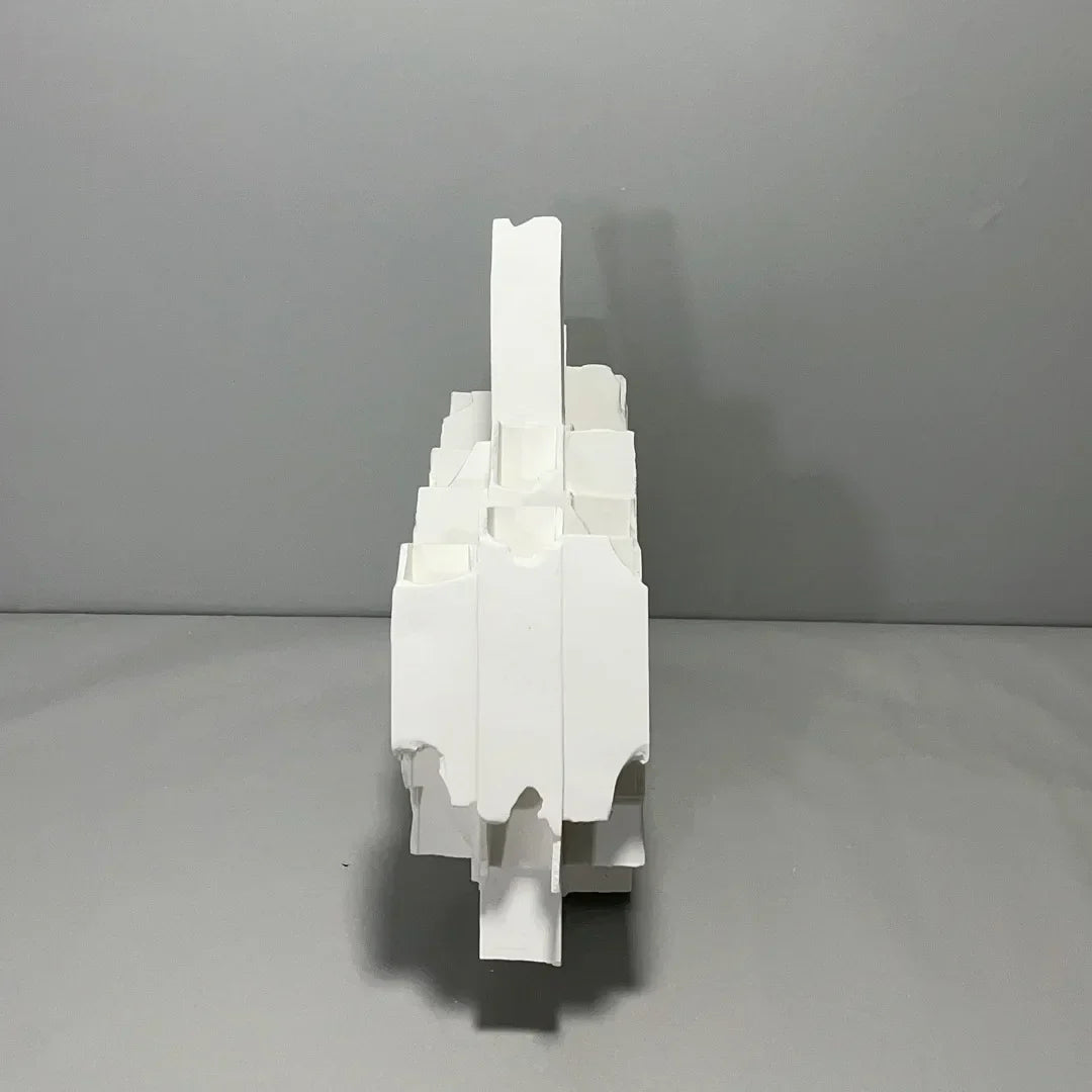 DecorBites™ Escultura geométrica de cerámica para arreglos florales, tubo cuadrado, decoración irregular