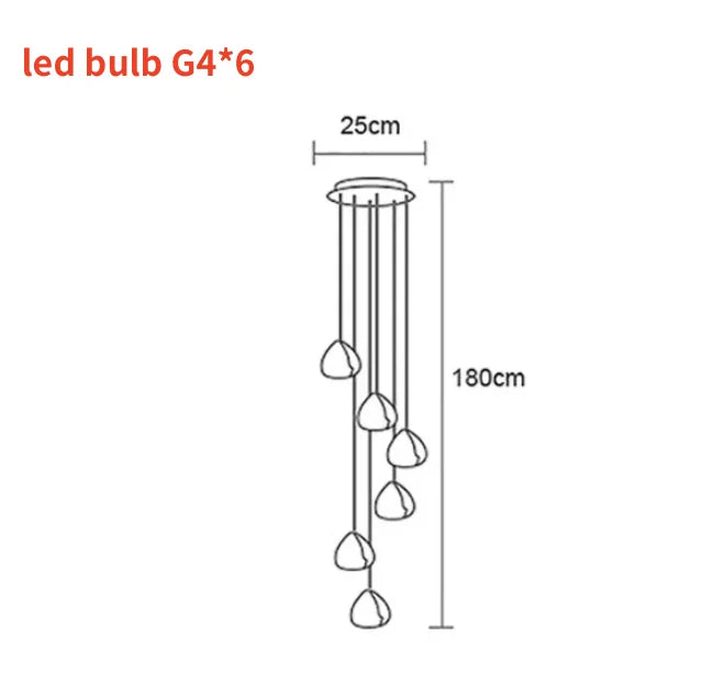 Lámpara de araña LED nórdica DecorBites™ Crystal Ball: Iluminación decorativa moderna para escaleras