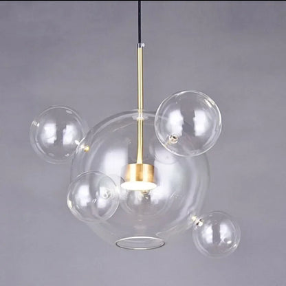 DecorBites™ Glass Chandelier: Nordic-Italian LED Pendant Light for Living & Dining Room